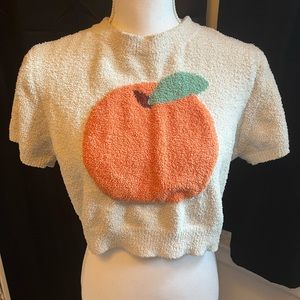 Georgia Peach Cropped Fuzzy Tee